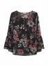 Style&Co · Bell Sleeve Top · 2X · GrayFloral