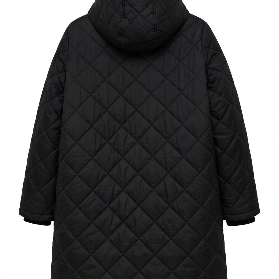 Weatherproof · Long Jacket Hooded Quilted Puffer · XLarge · Black