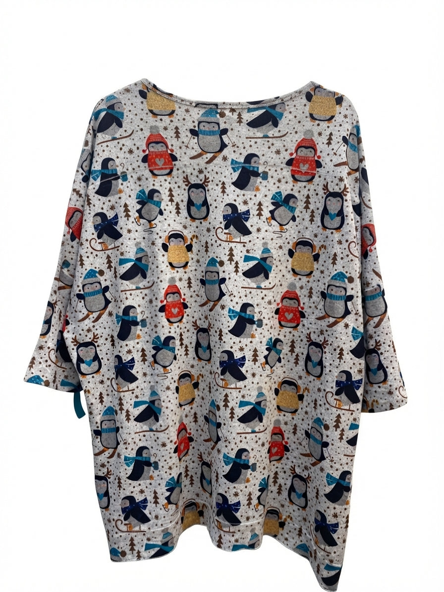 Shana · Winter Penguin Design · 2X · GrayMulti