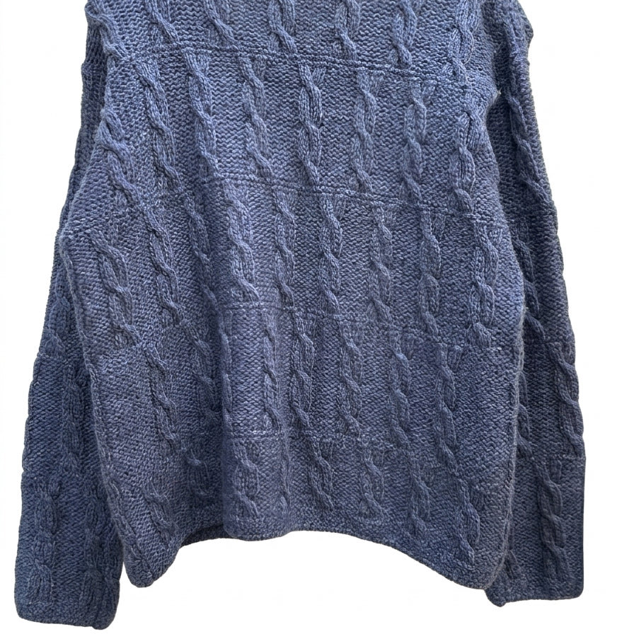 Blarney · Button Up Cable Knit Cardigan · Small · Denim