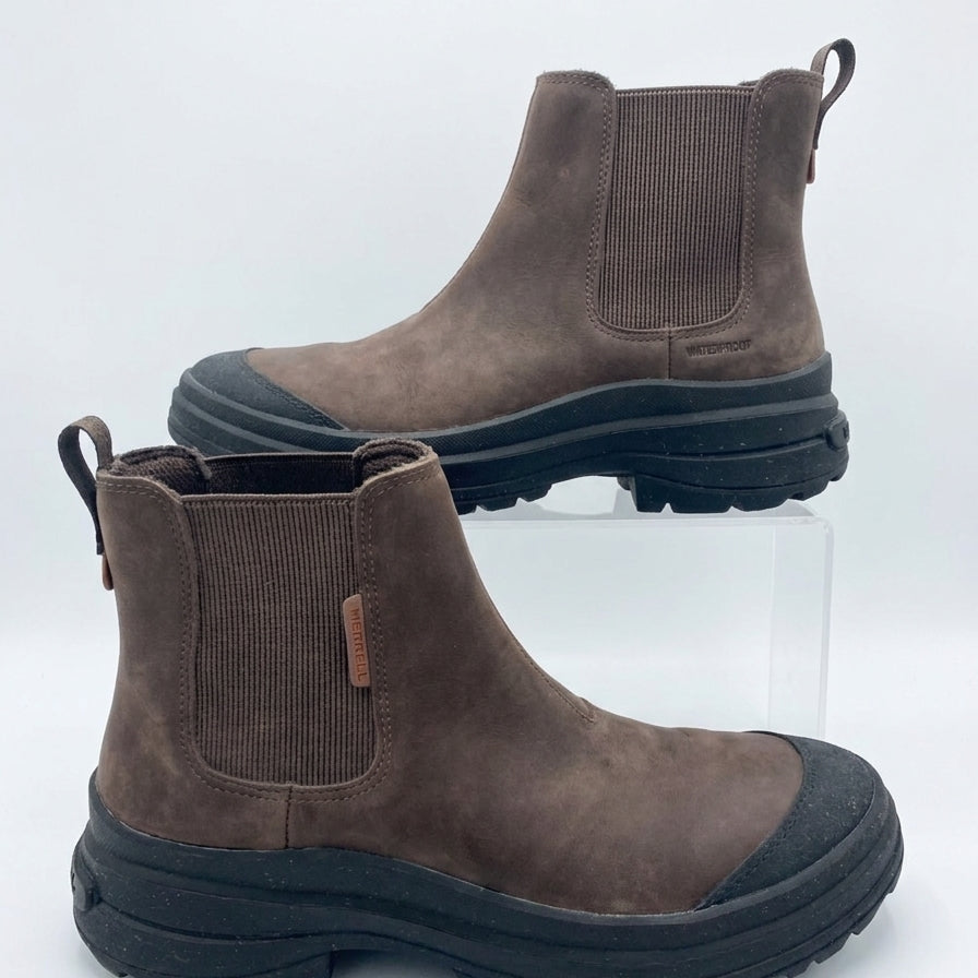 Merrell · Harper Pull-On Water Proof Boot · 10 · Brown Leather