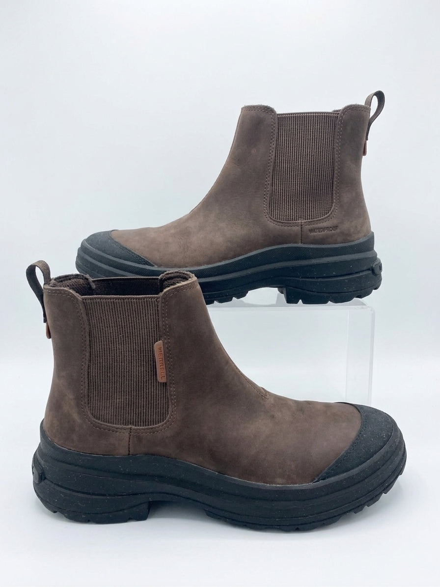 Merrell · Harper Pull-On Water Proof Boot · 10 · Brown Leather