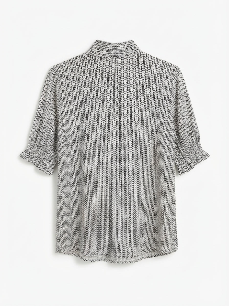 Adrianna Papell · Elbow Length Top · Large · WhiteBlk