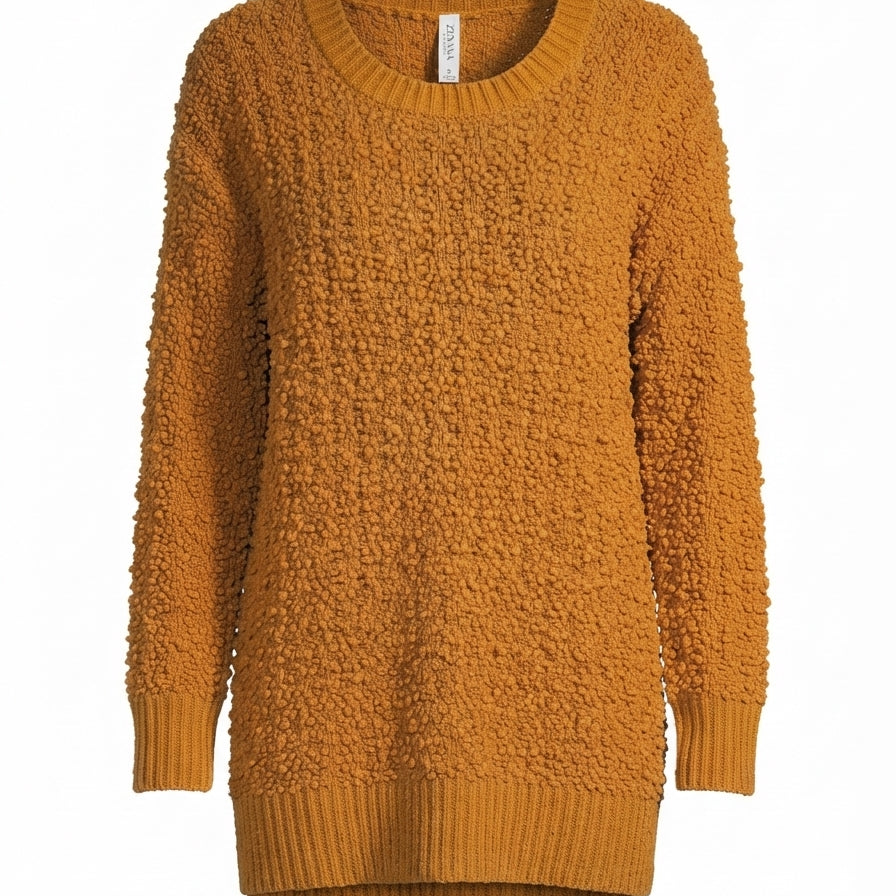 Zenana · Tunic Sweater · M · Cognac