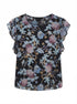 Vince Camuto · Flutter Sleeve Top · 2X · BluePurp+ Sheer