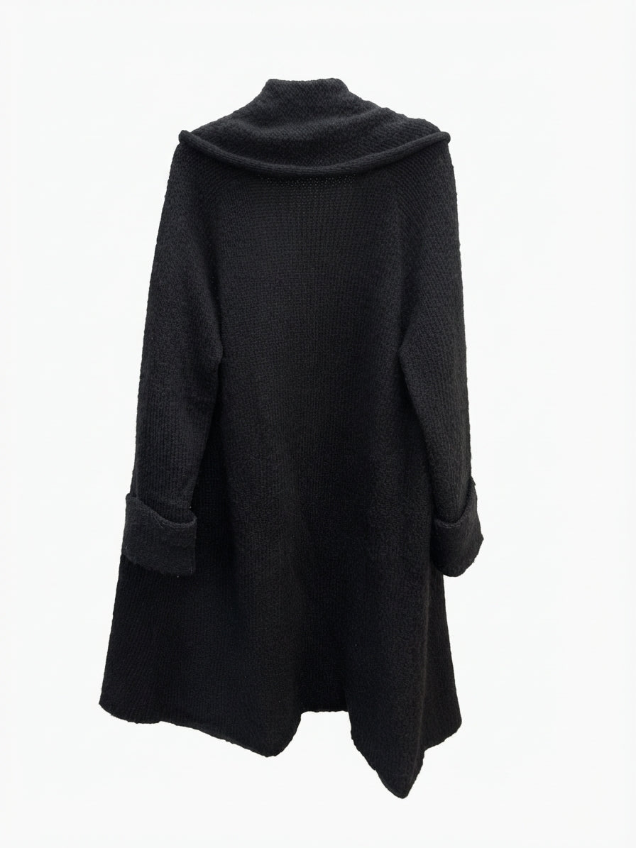 SoftSurroundings · Open Drape Cardigan · Large · Black