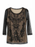 INC · Black Lace Detail Floral Design Top · Medium · Black