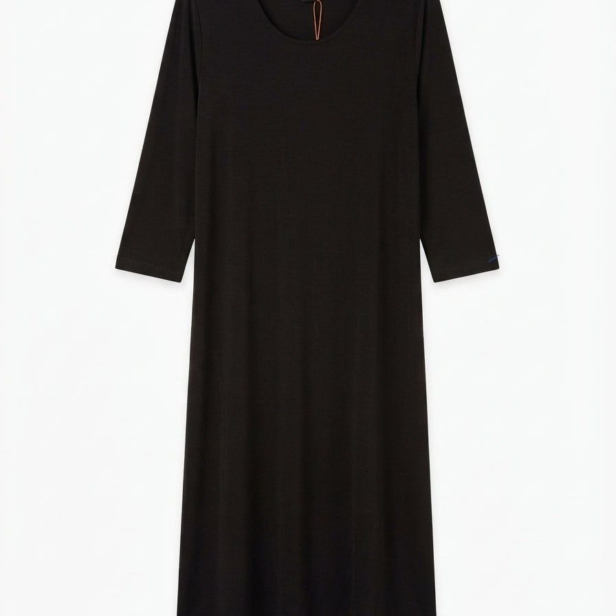Fiore · 3/4 Sleeve Maxi Dress · 1X · Chocolate