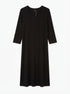 Fiore · 3/4 Sleeve Maxi Dress · 1X · Chocolate