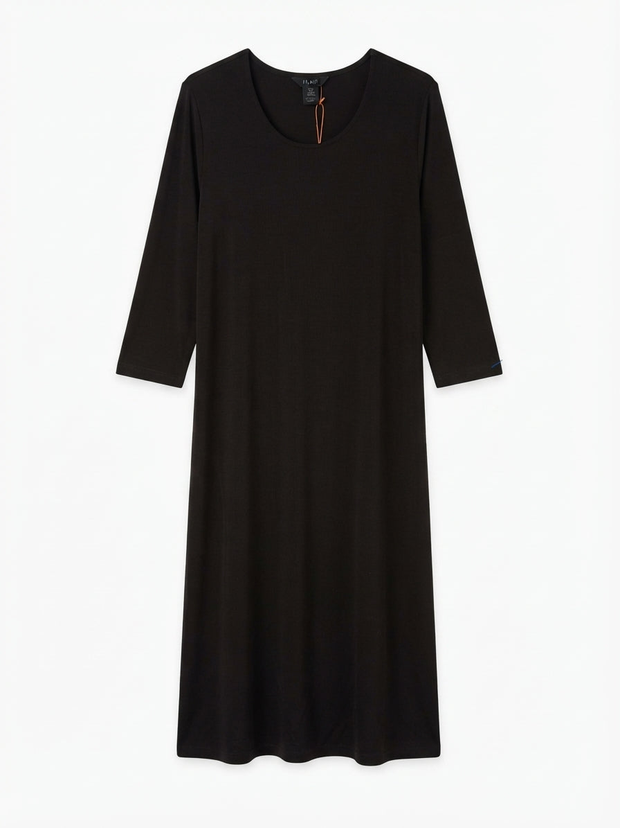 Fiore · 3/4 Sleeve Maxi Dress · 1X · Chocolate