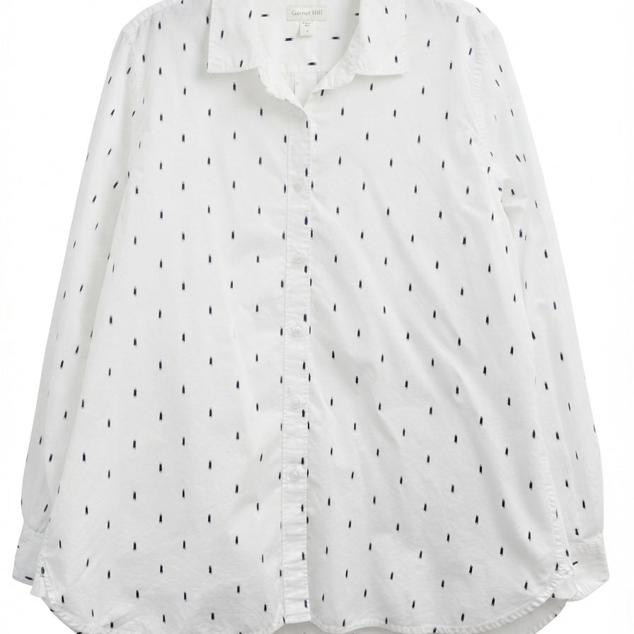 Garnet Hill · Shirt · 8 · WhiteNavy