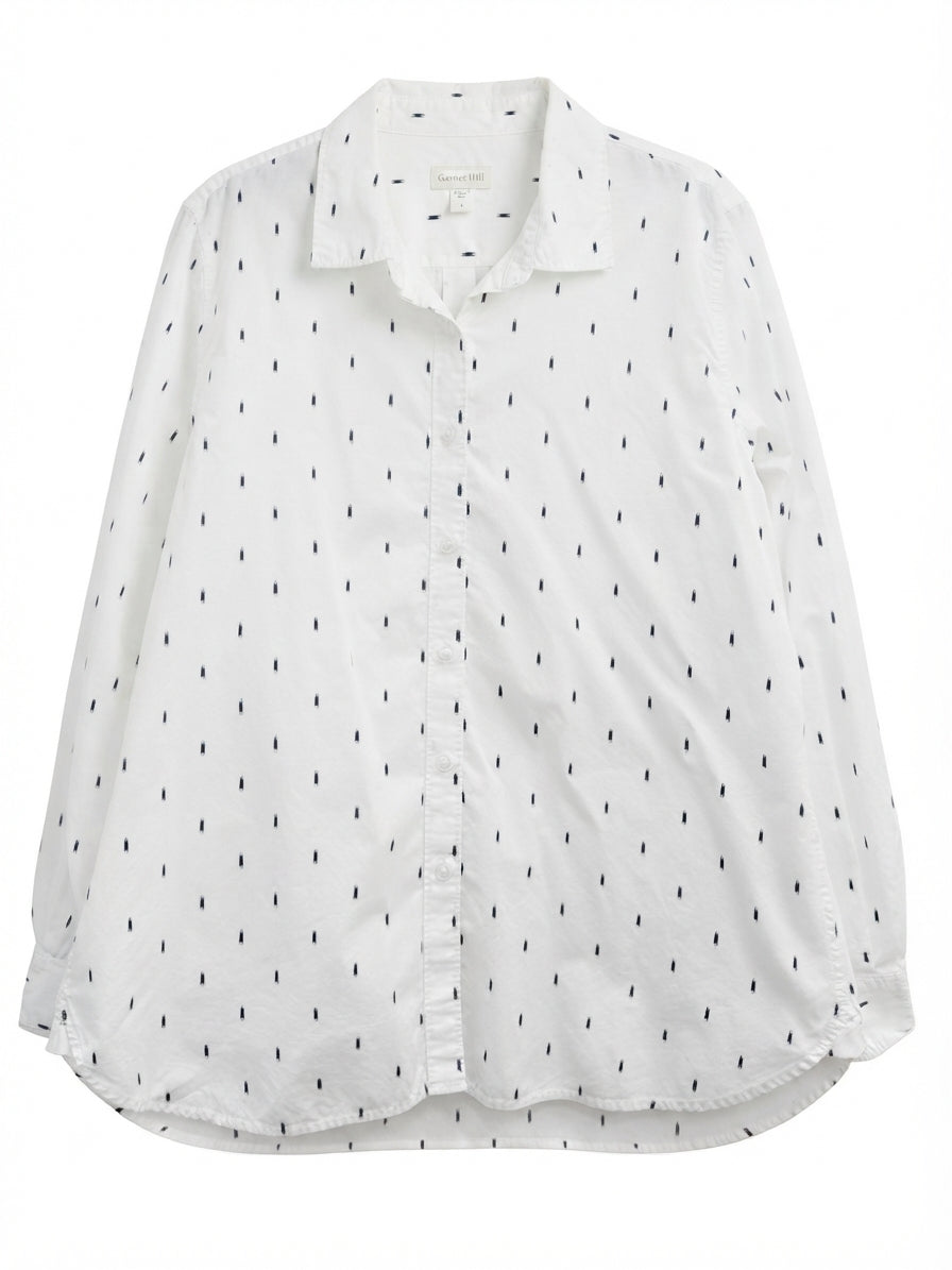 Garnet Hill · Shirt · 8 · WhiteNavy