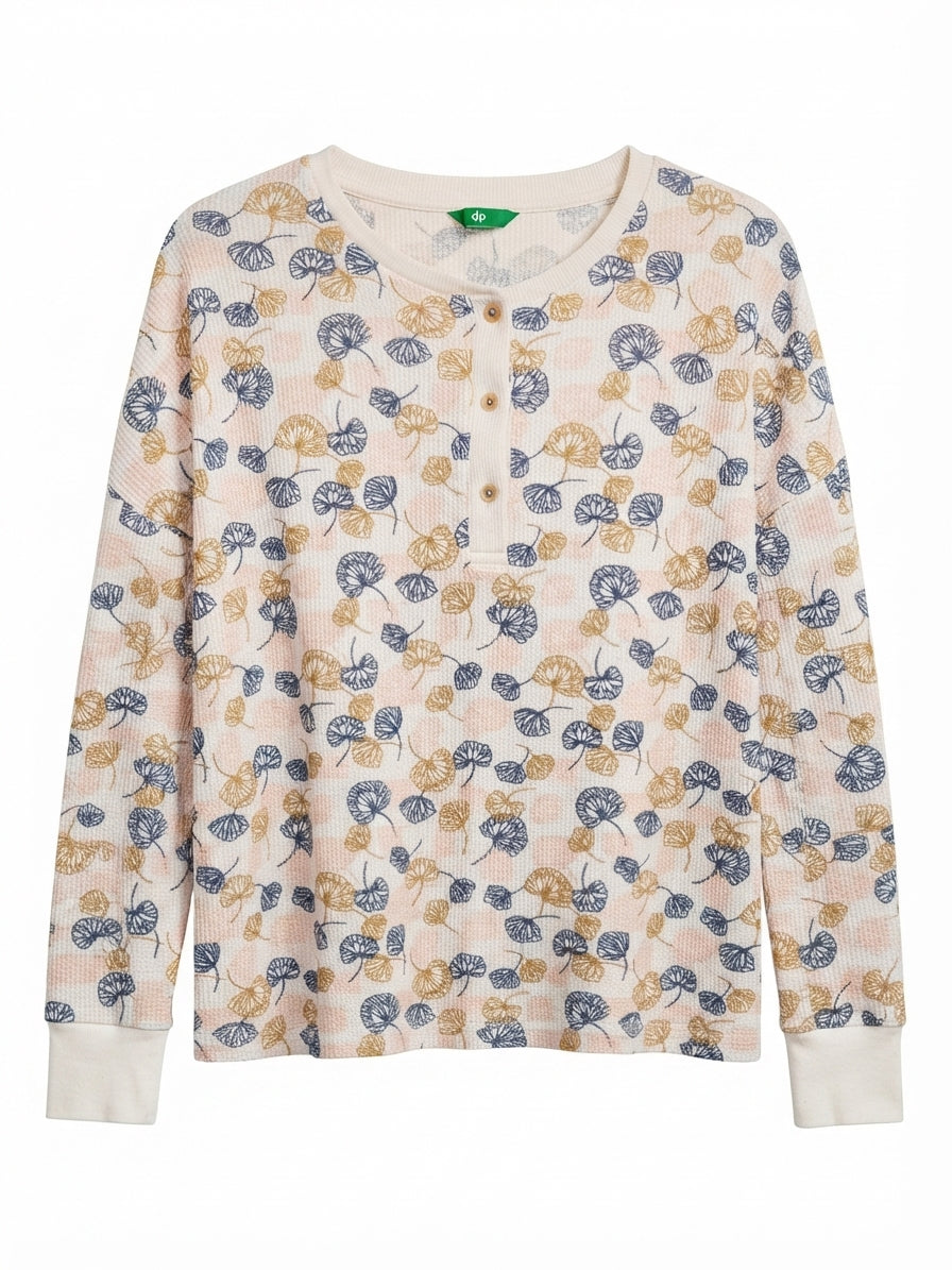 dp · Henley Top · Medium · CreamMulti
