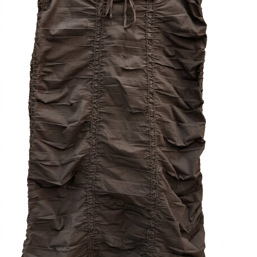 XCVI · Maxi Cocoa Ruched Skirt · Small · Cocoa
