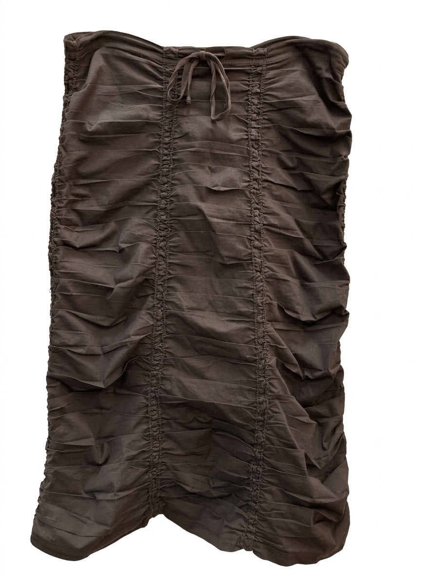 XCVI · Maxi Cocoa Ruched Skirt · Small · Cocoa