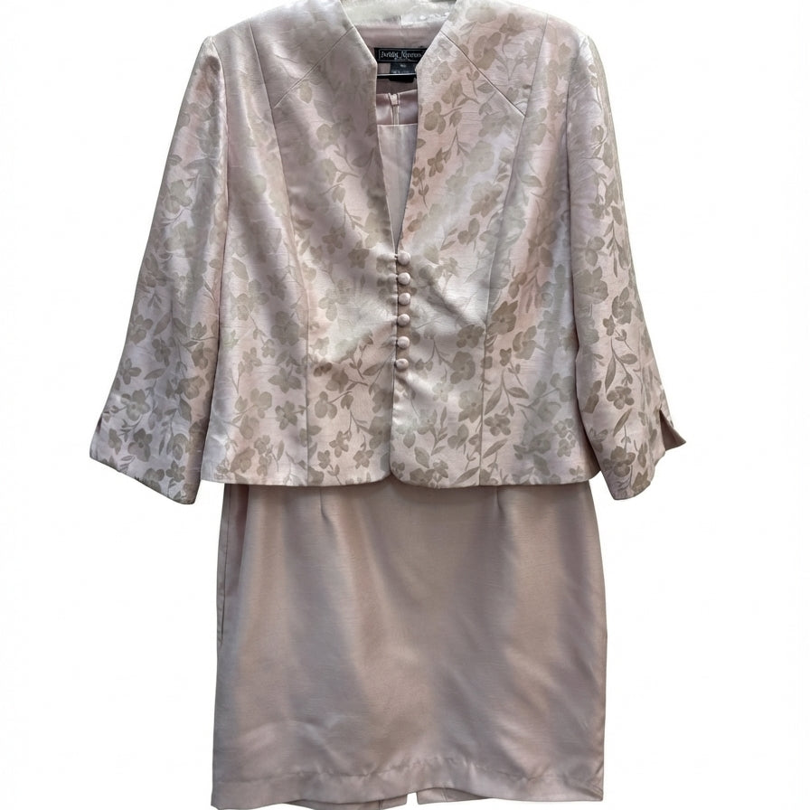 Jessica Howard · Sleeveless Dress with Floral Jacket Set · 16P · LightPink