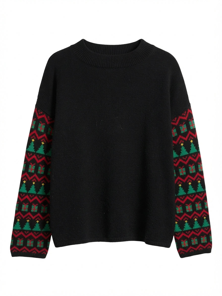 33 Degrees · Cat Christmas Sweater · XLarge · Black Multi