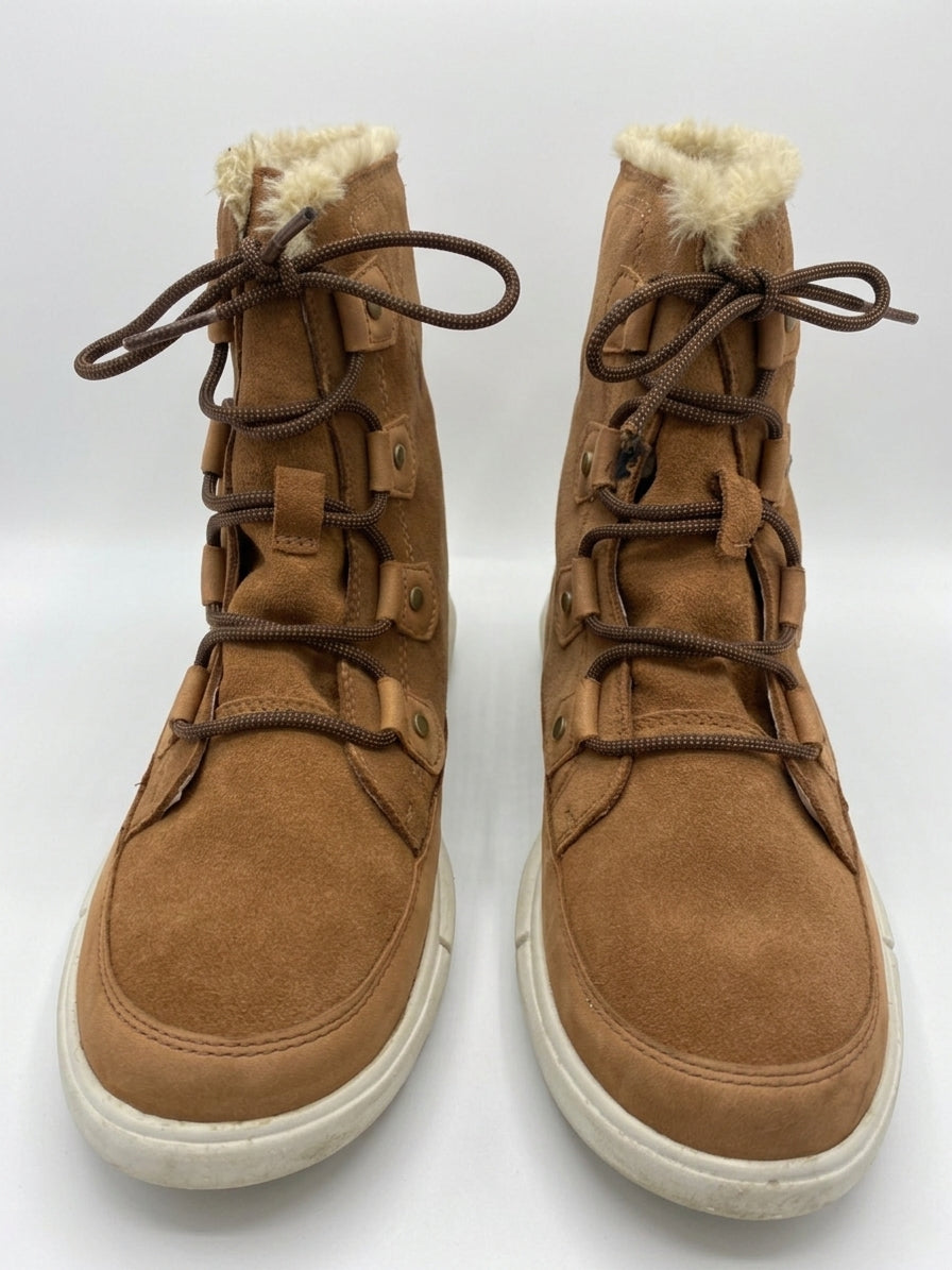Sorel · Explorer II Joan Waterproof Boots · 9.5 · TanWhite