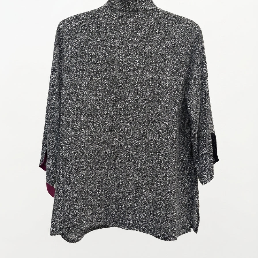 Pink Wheels · 3/4 Sleeve Fashion Top · Small · Blk/White