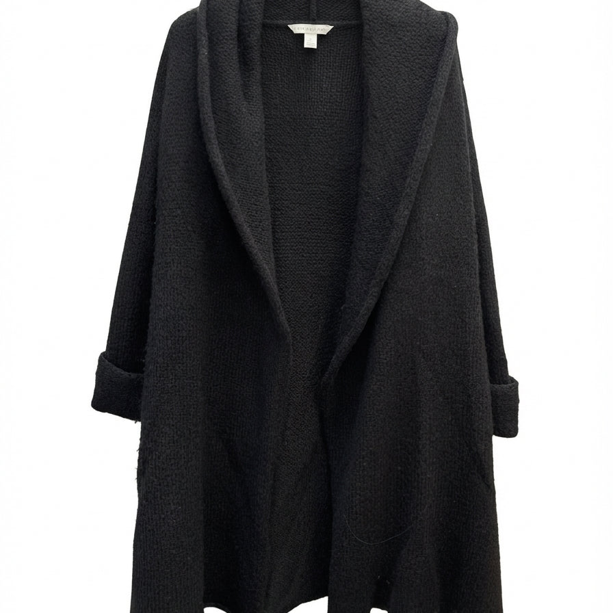 SoftSurroundings · Open Drape Cardigan · Large · Black