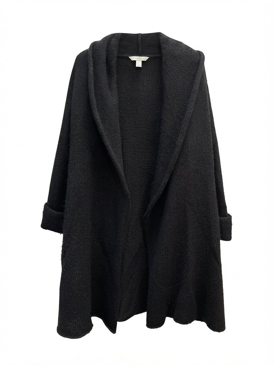 SoftSurroundings · Open Drape Cardigan · Large · Black