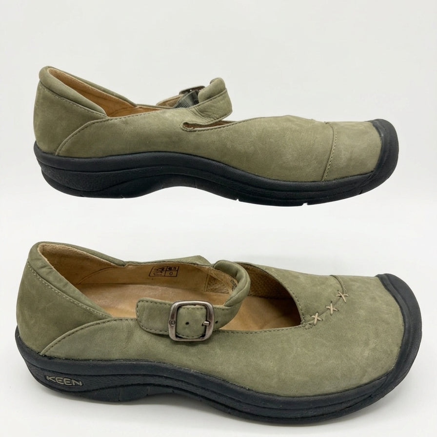 Keen · Mary Janes · 10 · Olive Leather