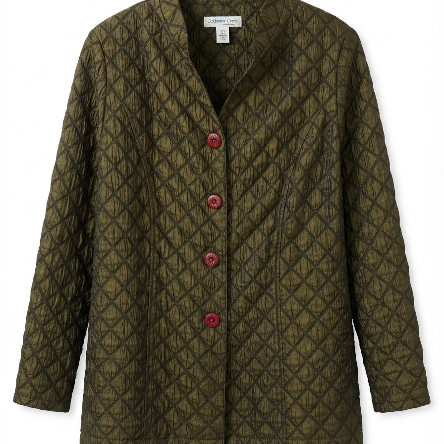 Coldwater Creek · Quilted Jacket · MediumPetite · Olive Iridescent
