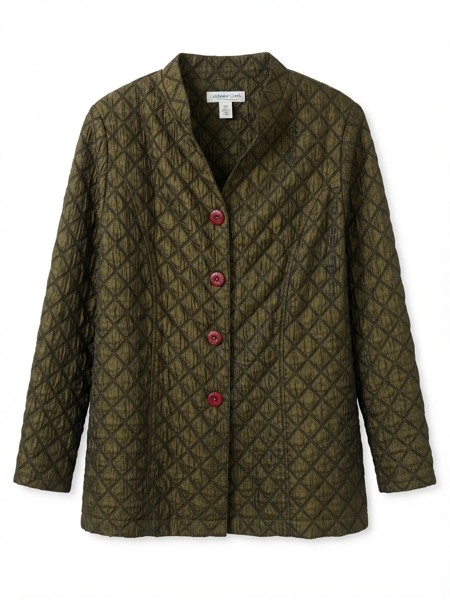 Coldwater Creek · Quilted Jacket · MediumPetite · Olive Iridescent