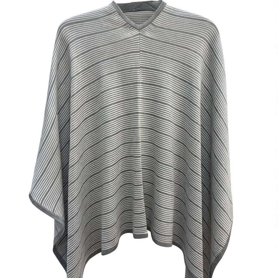 Calvin Klein · Poncho Style · OS · Gray/White